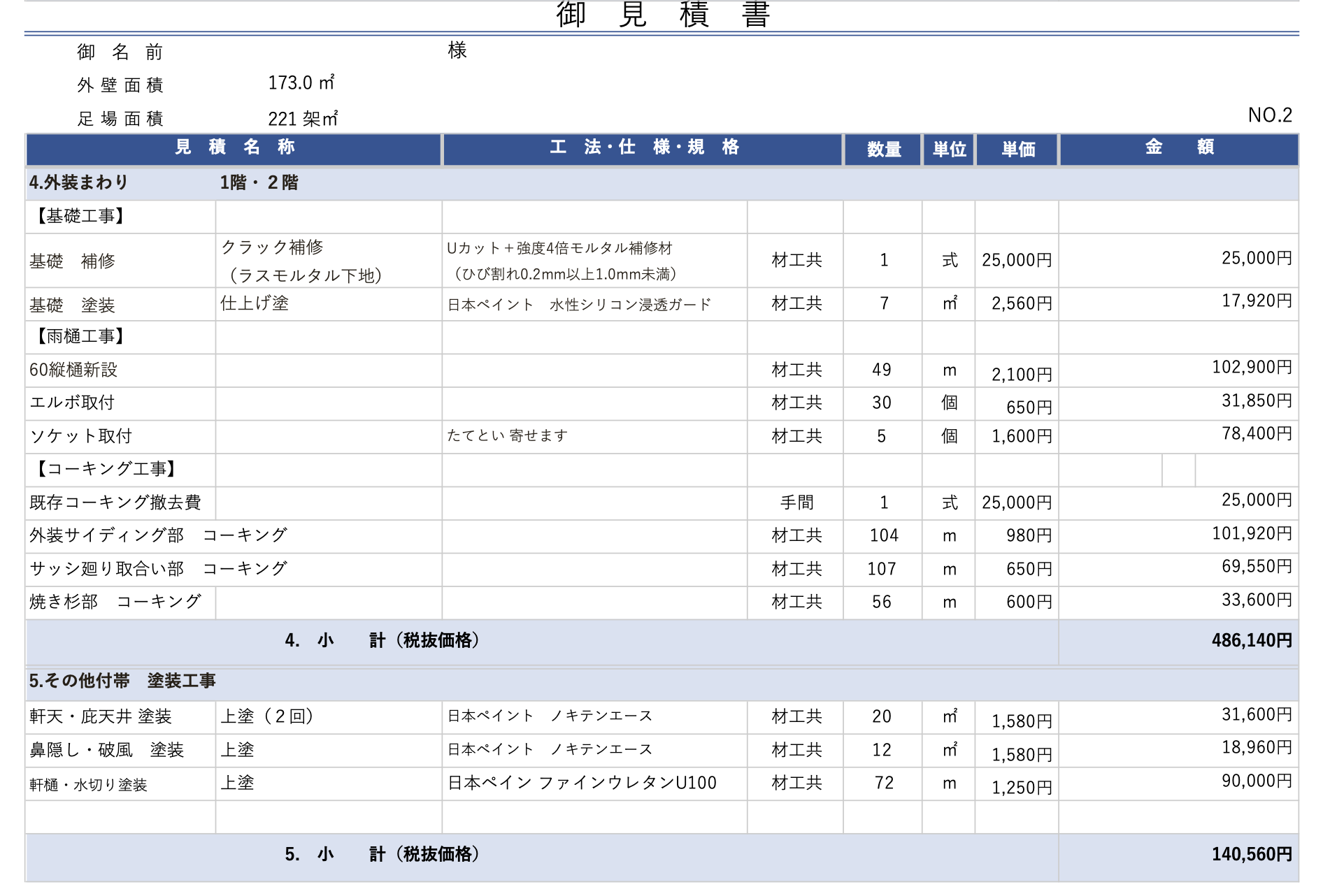 外壁塗装の見積書の見方注意点 必ず確認したい重要な6点を解説 Ehime Paint